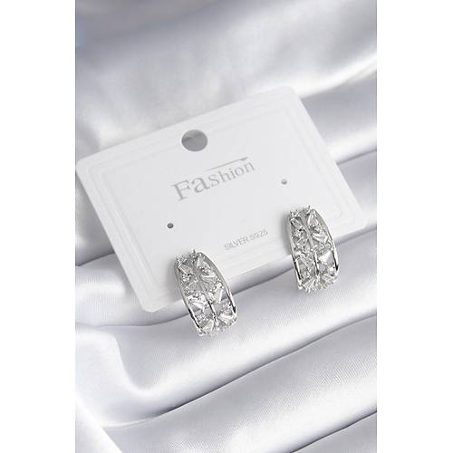 Pirin� G�m�� Renk Zirkon Ta�l� Kad�n K�pe