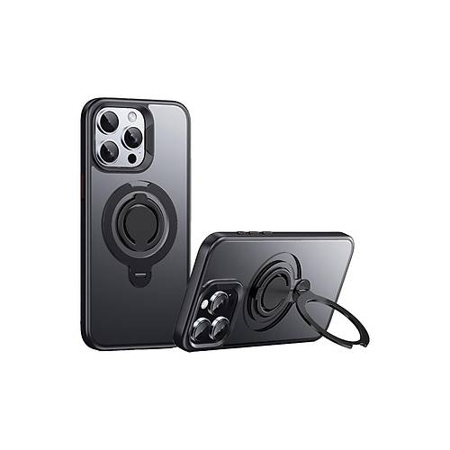iPhone 14 Pro Max Avatar 360 D�nen Magsafe Kapak - Siyah