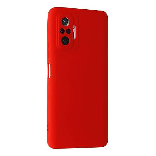 Redmi Note 10 Pro K�l�f Nano i�i Kadife Silikon - K�rm�z�
