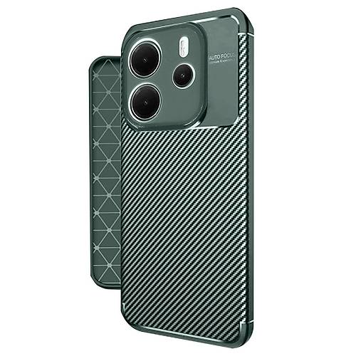 Redmi Note 14 4G K�l�f Auto Focus Karbon Kapak - Koyu Ye�il