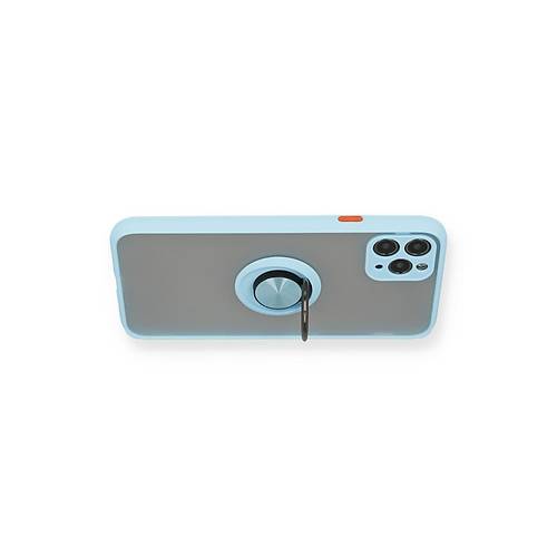 iPhone 11 Pro K�l�f Montreal Y�z�kl� Silikon Kapak - Buz Mavi