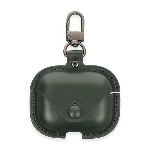 Airpods 3 (3.nesil) �anta Deri K�l�f - Haki Ye�il