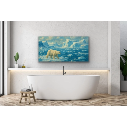 Yaln�z Kutup Ay�s� Kanvas Tablo 60x120cm