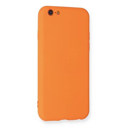 iPhone 6 K�l�f Nano i�i Kadife Silikon - Turuncu