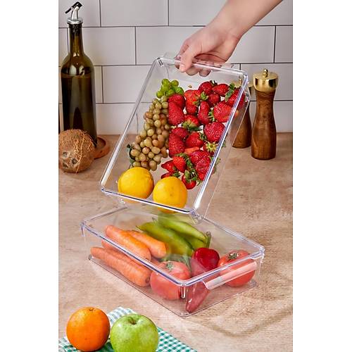 2 Li Kapakl� Buzdolab� Organizeri & Buzdolab� D�zenleyici 3 lt