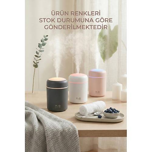 300 ml LED I��kl� Hava Nemlendirici & Pratik Oda Kokusu Dif�z�r� (7 cm x 11 cm)