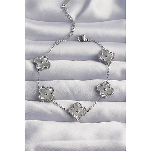 316L �elik G�m�� Renk Motifli Yonca Bileklik