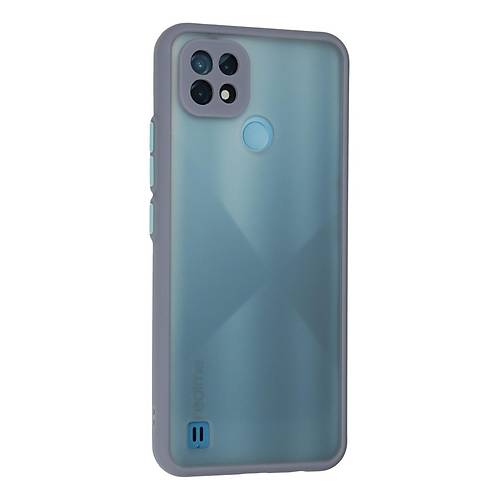 Realme C21 K�l�f Montreal Silikon Kapak - Gri