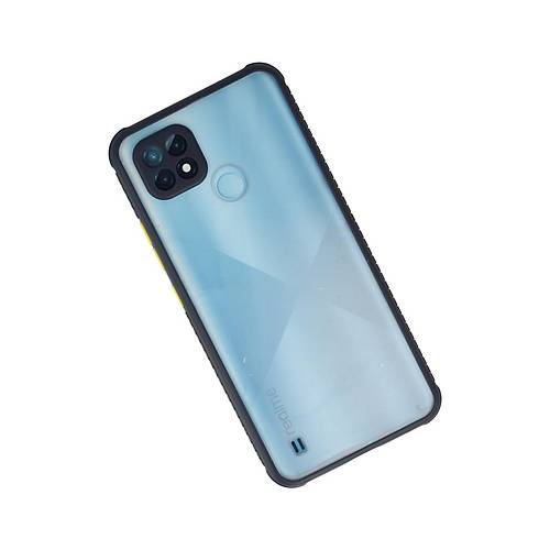 Realme C21 K�l�f Miami �effaf Silikon - Lacivert