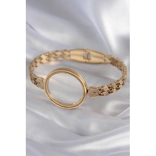 316L �elik Gold Renk Arpa ��leme A��labilir Fanus Model Kad�n Kelep�e