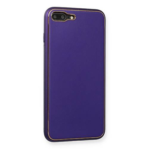 iPhone 7 Plus K�l�f Coco Deri Silikon Kapak - Mor