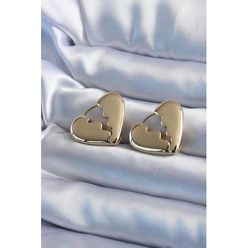 Gold Renk K�r�k Kalp Model Pirin� Kad�n K�pe