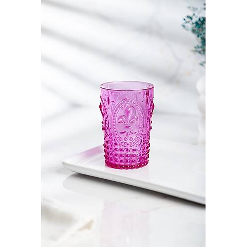 Akrilik Pembe Tekli K�sa Bardak & Su Me�rubat Kahve Yan� Barda�� 400 ml ( Cam De�ildir )
