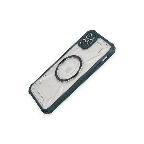 iPhone 11 Pro Max K�l�f Prag Magneticsafe Kapak - Koyu Ye�il