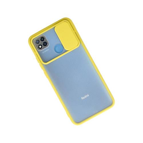Redmi 9C K�l�f Palm Buzlu Kamera S�rg�l� Silikon - Sar�