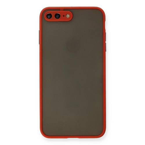 iPhone 7 Plus K�l�f Montreal Silikon Kapak - K�rm�z�