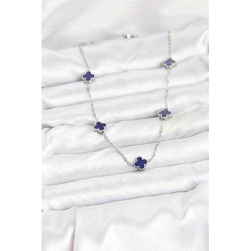 316L �elik Zincir G�m�� Renk Lacivert Baby Boy Yonca Kad�n Kolye