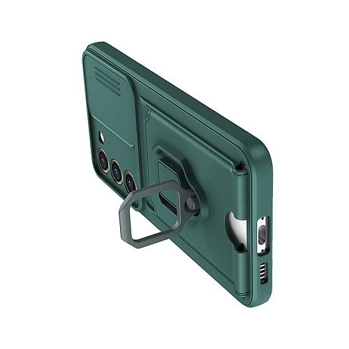 Galaxy S24 Plus K�l�f Zuma Kartvizitli Y�z�kl� Silikon - Ye�il