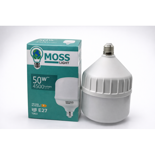 MOSS Light 50W LED Ampul E27 Duy 4500 Lumen Y�ksek I��k G�c� Enerji Tasarruflu Beyaz I��k