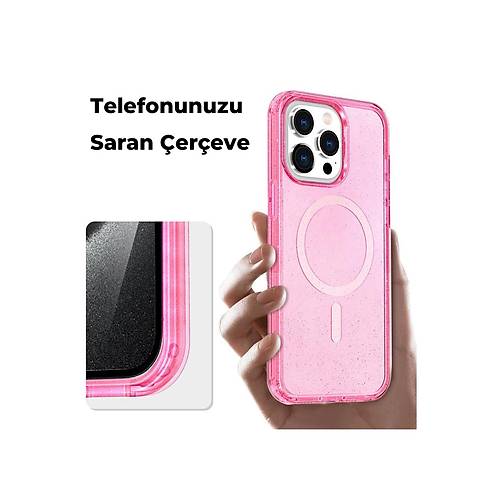 iPhone 12 K�l�f Star Magsafe Kapak - Turuncu