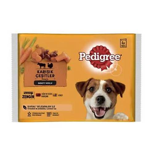 Pouch S���r Etli Kuzulu ve Hindili Yeti�kin K�pek Konservesi 4x100 Gr