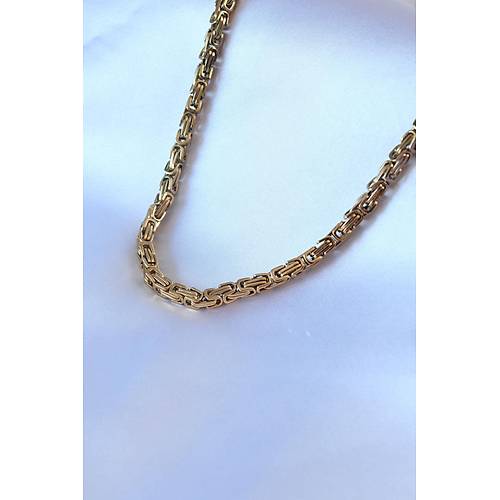 316L �elik Gold Renk Kral Zincir Model Erkek Kolye