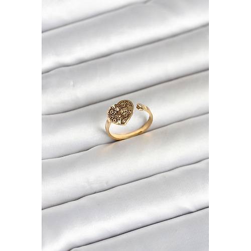 316L �elik Gold Renk Kalp Model Kad�n Y�z�k