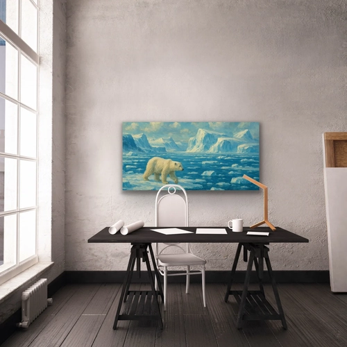 Yaln�z Kutup Ay�s� Kanvas Tablo 60x120cm
