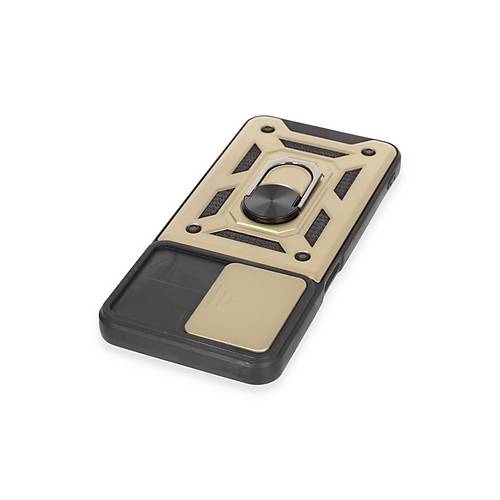 Realme C35 K�l�f Pars Lens Y�z�kl� Silikon - Gold