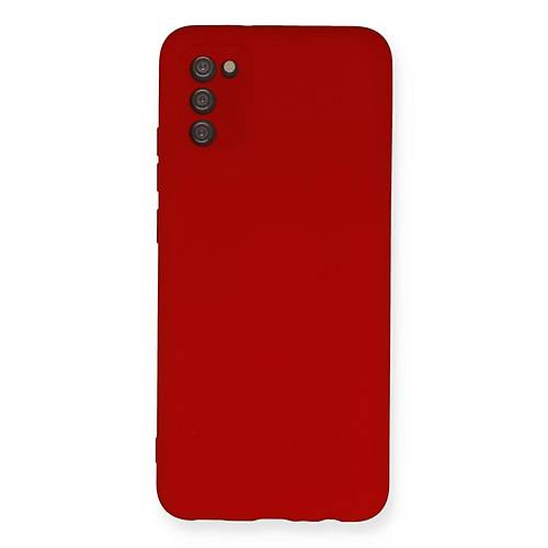 Galaxy A03S K�l�f Nano i�i Kadife Silikon - K�rm�z�