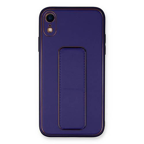 iPhone XR K�l�f Coco Deri Standl� Kapak - Mor