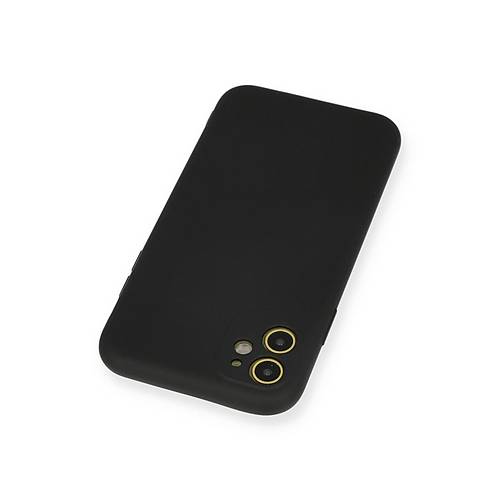 iPhone 11 K�l�f Nano i�i Kadife Silikon - Siyah