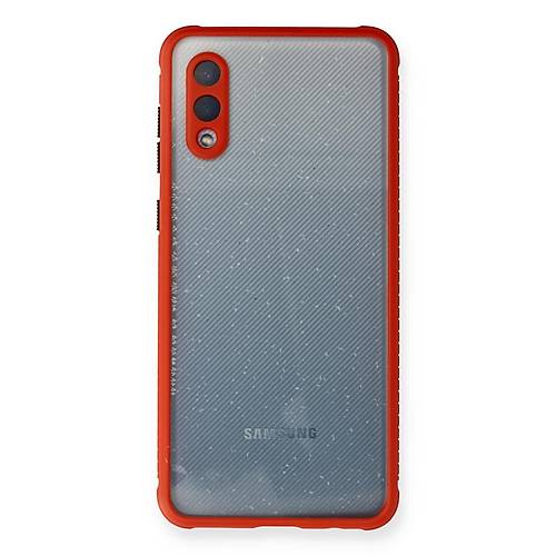 Galaxy A02 K�l�f Miami �effaf Silikon - K�rm�z�