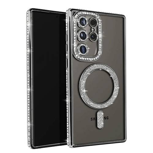 Galaxy S25 Ultra K�l�f Joke Simli Magneticsafe K�l�f - Siyah