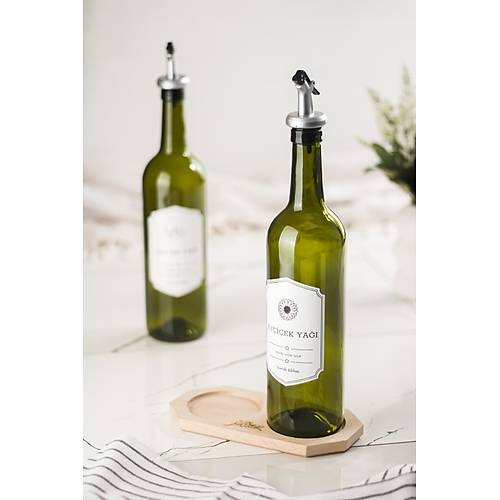 Bambu Standl� 2'li 750 ml Zeytinya�� & S�v� ya� �i�esi & Ya�l�k Sirkelik Seti (Damlatmaz)