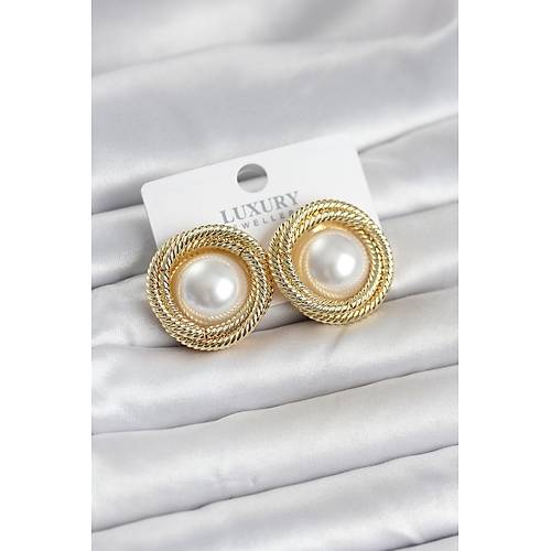 Pirin� Gold Renk Sarmal Model �ncili Kad�n K�pe