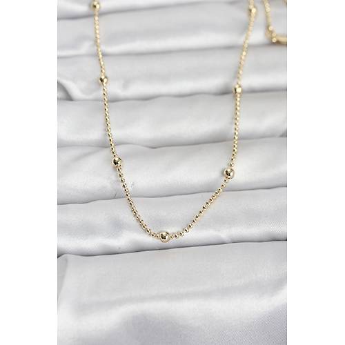 CM 14K Gold Renk Top Zincir 60 cm Kad�n Kolye