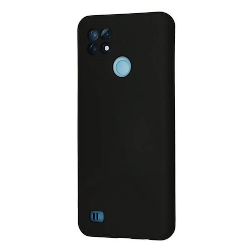 Realme C21 K�l�f Nano i�i Kadife Silikon - Siyah