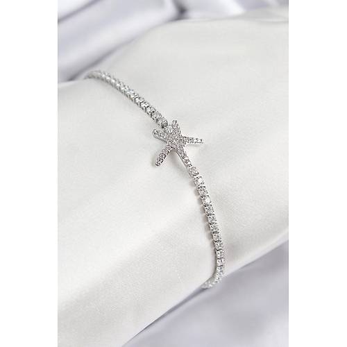 Pirin� Zirkon Ta�l� Deniz Y�ld�z� Model G�m�� Renk Kad�n Bileklik