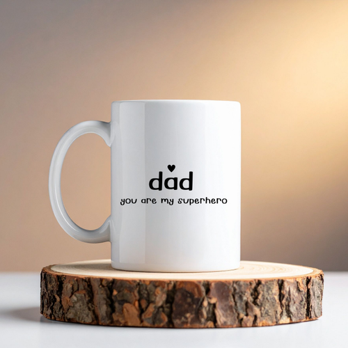 Dad You Are My Superhero Tasar�m Kupa Model 228 Babaya Hediye Bask�l� Seramik Kahve Kupas�