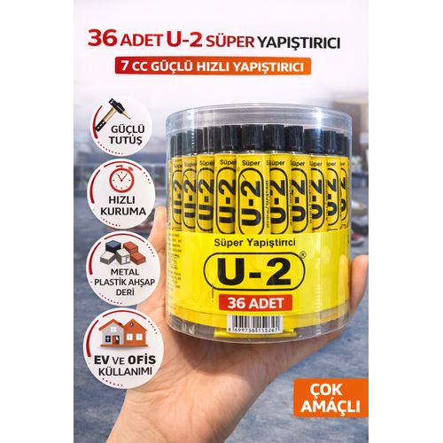 36 Adet U-2 S�per Yap��t�r�c� 7 CC G��l� H�zl� Yap��t�r�c� �ok Ama�l� Metal Plastik Ah�ap Deri Yap��t�r�c� �effaf Kutulu