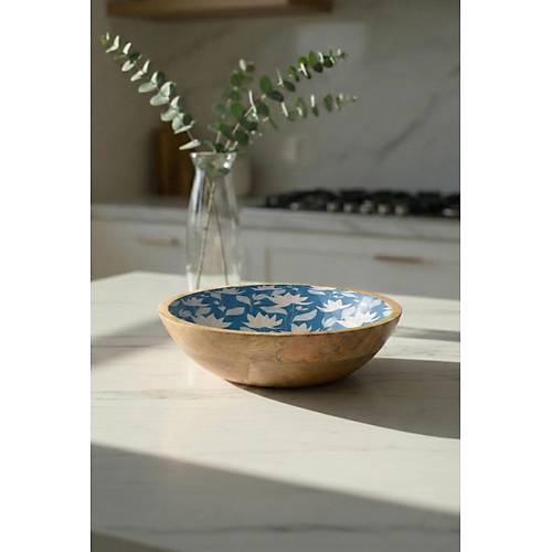 Mango Agac� Sunum Servis Kasesi & Dekoratif Kase 25 Cm Desenli
