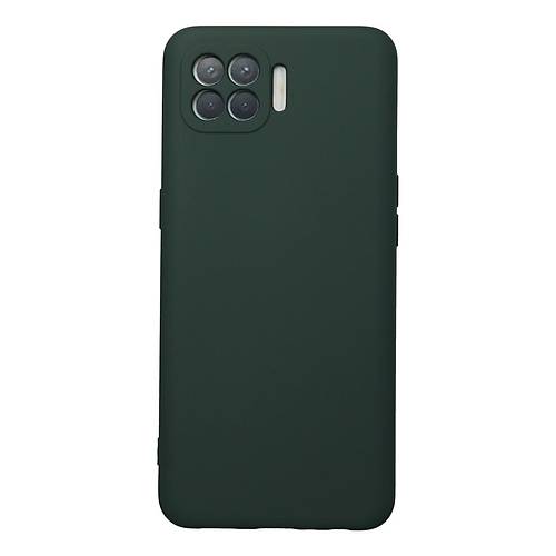 Reno 4 Lite K�l�f Nano i�i Kadife Silikon - Koyu Ye�il