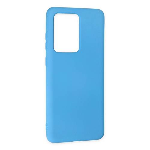 Galaxy S20 Ultra K�l�f Nano i�i Kadife Silikon - Mavi