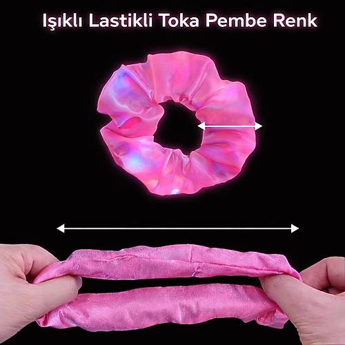 Pembe Renk Led I��kl� Lastikli Sa� Tokas� - 3 Modlu Festival & Parti Sa� Tokas�