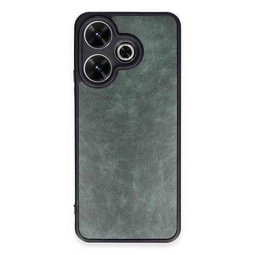 Redmi 13 4G K�l�f Aras Deri Kapak - Koyu Ye�il