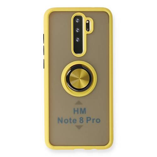 Redmi Note 8 Pro K�l�f Montreal Y�z�kl� Silikon Kapak - Sar�