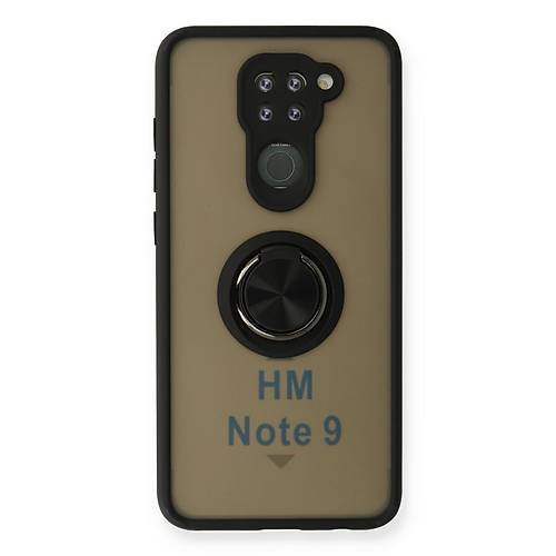 Redmi Note 9 K�l�f Montreal Y�z�kl� Silikon Kapak - Siyah