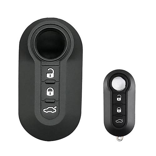 Fiat Doblo Ducato Punto Fiorino 3 Butonlu Anahtar Uyumlu Silikon Oto Anahtar Kumanda Kab� K�l�f Siyah