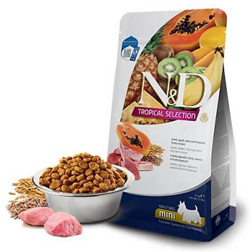 N&D Tropical Selection Kuzu Etli ve Tropikal Meyveli Mini Irk Yeti�kin K�pek Mamas� 1,5 Kg
